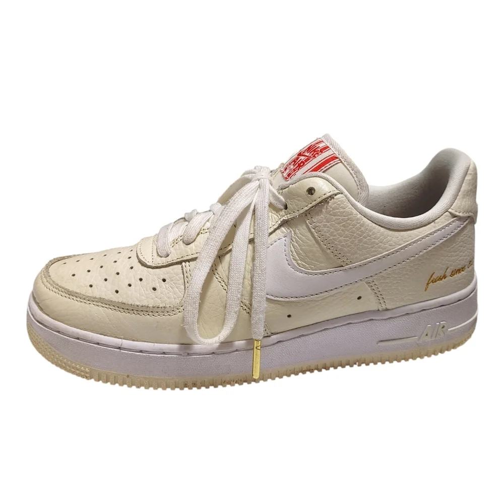 Nike Air Force 1 Low "Popcorn" Premium Coconut Milk White Sneakers Mens Size 7 - Picture 1 of 13